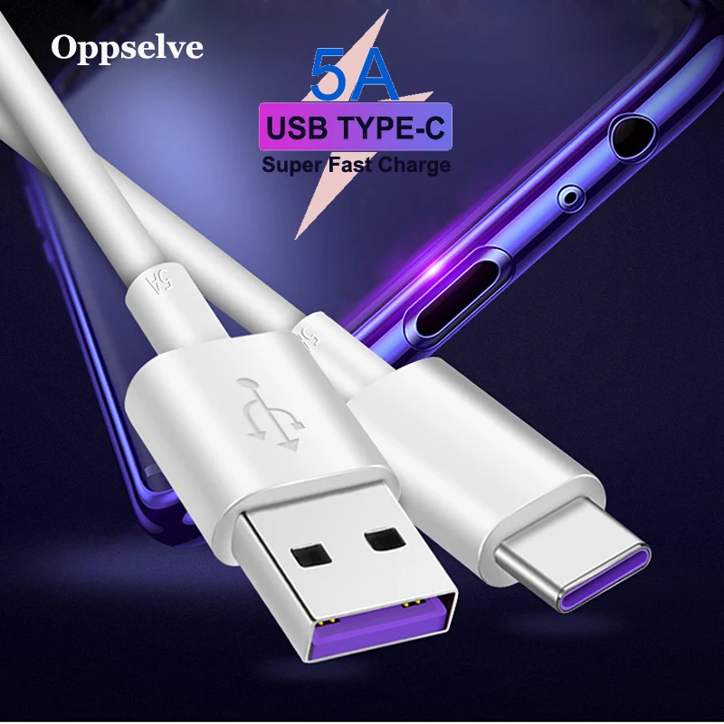 Oppselve 5A Spuer быстрое зарядное устройство usb type C-Cable для huawei mate 20 P30 P20 Pro Lite для samsung S10 S9 S8 Высокоскоростная зарядка