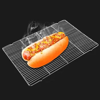 

60x40CM Stainless Steel Wire Grid Cooling Cake Food Rack Oven Safe Kitchen Baking Pizza Bread Barbecue Toast Holder Shelf