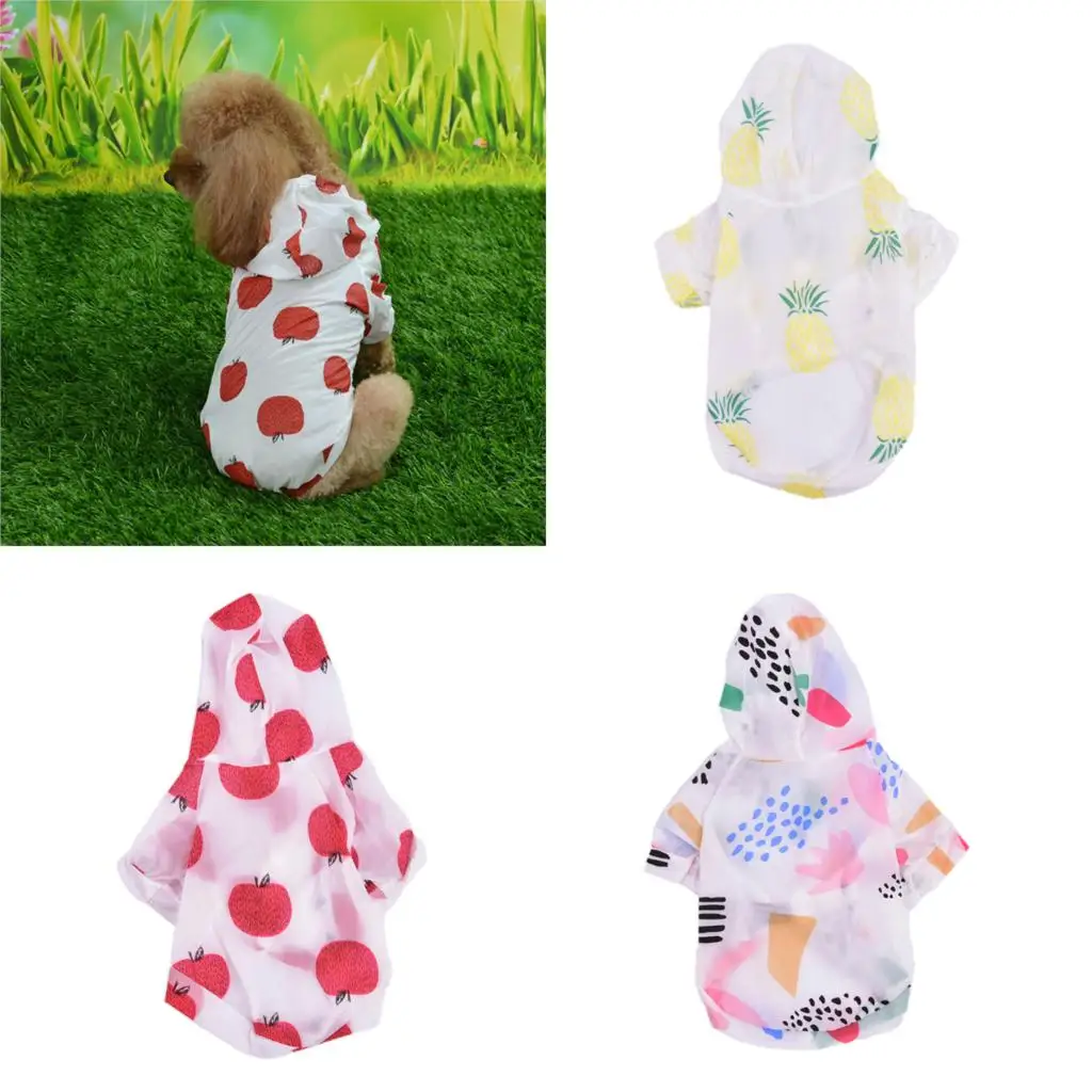 Дождевик для собак Солнцезащитная одежда летняя толстовка с капюшоном маленьких