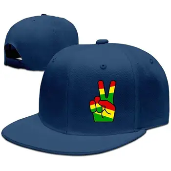 

Rasta Peace Fingers Unisex Adjustable Flat Brim Baseball Cap Hip Hop Hat