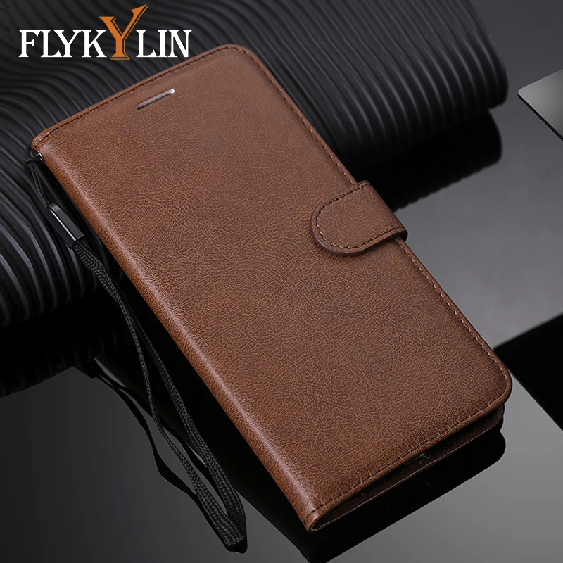 

FLYKYLIN Soild Color Case For Samsung Galaxy Note 10 Plus Back Cover For Samsung Note 4 3 8 9 on Leather Wallet Flip Phone Coque