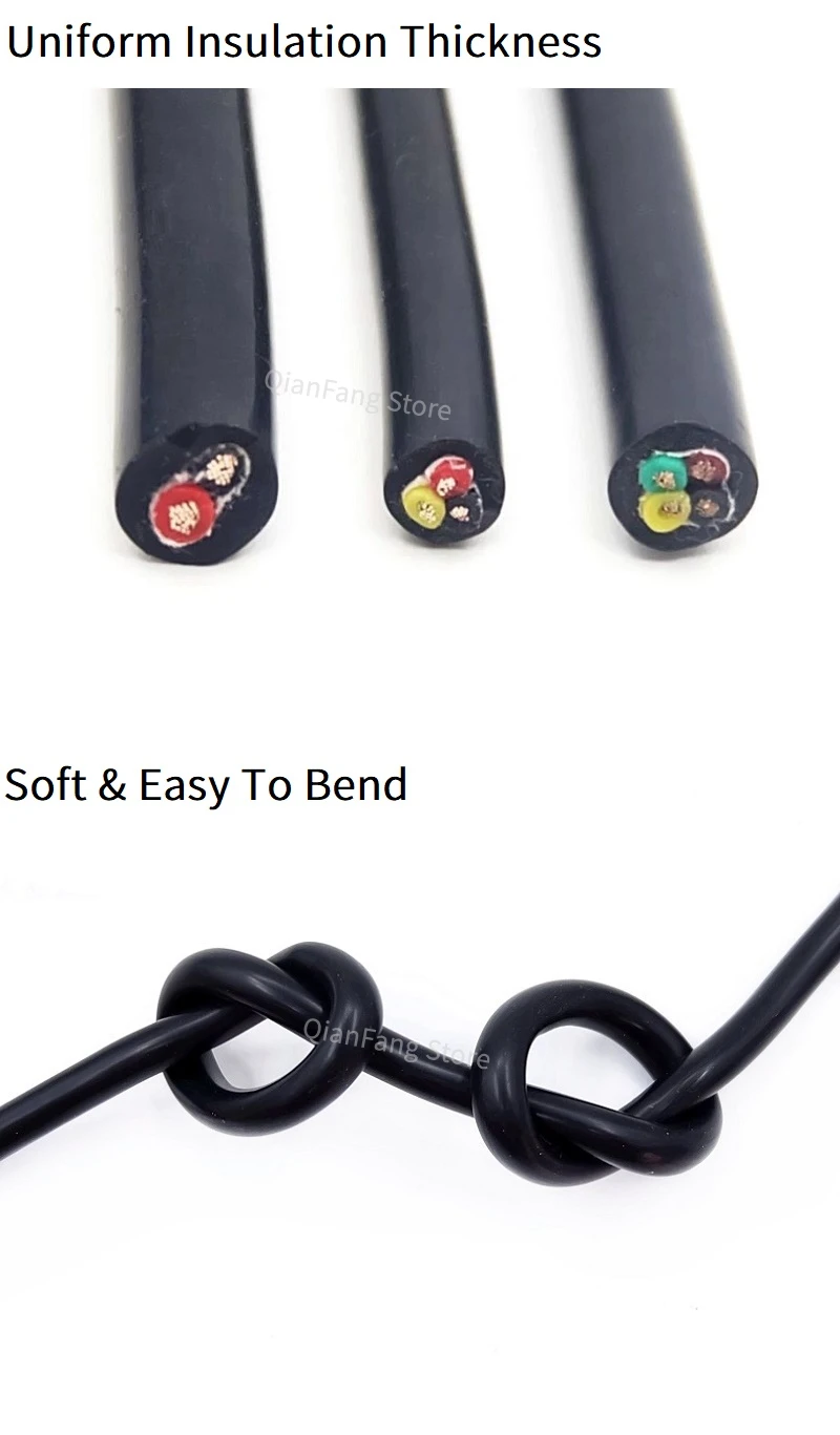 borracha do silicone, cabo de cobre do