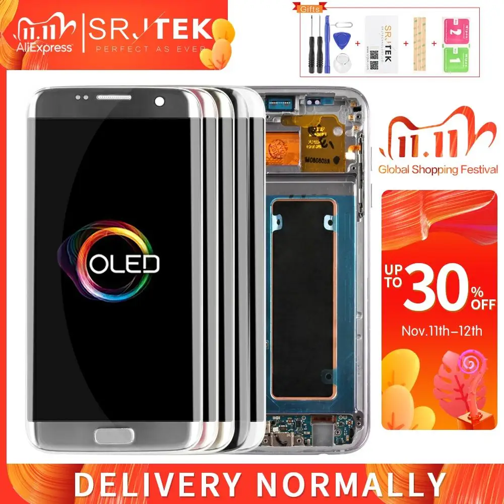 AMOLED For Samsung S7 edge LCD For Galaxy G935 G935F LCD For S7 edge