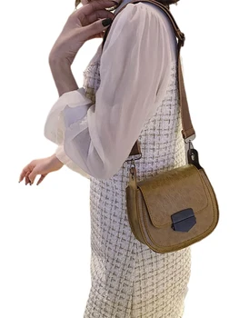 

2020 Women Solid Color PU Leather Crossbody Bag Ladies Fashion Portable Shoulder Bag Casual Style Wear-resistrant Small Bag