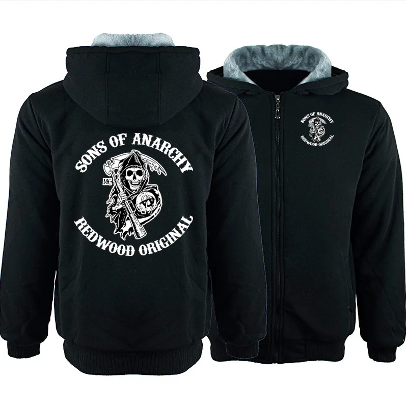 Мужская толстовка на молнии Sons of Anarchy TV SOA теплая камуфляжная с капюшоном в стиле