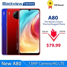 Blackview a80 smartphone 13mp quad câmera traseira android 10.0 go 6.21 watercellphone waterdrop celular 4200mah 2gb + 16gb 4g lte telefone móvel