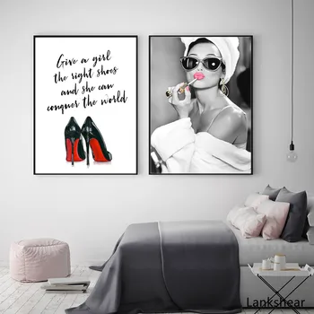 

Fashion Girl Nordic Poster Magazine Wall Art Canvas Painting Quotes Wall Pictures For Living Room Home Decor Cuadros Unframed