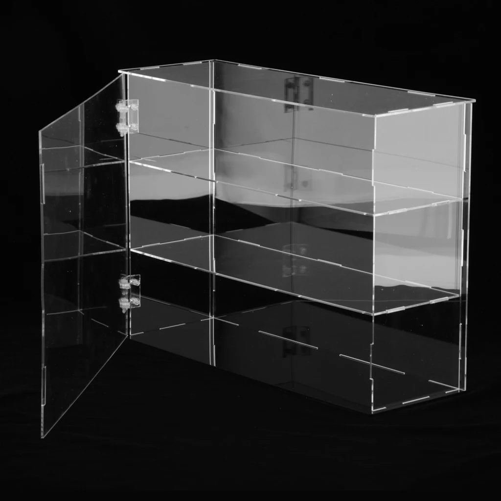 3-Layer Acrylic Display Case Stand Jewelry Collectibles Models Dustproof Box