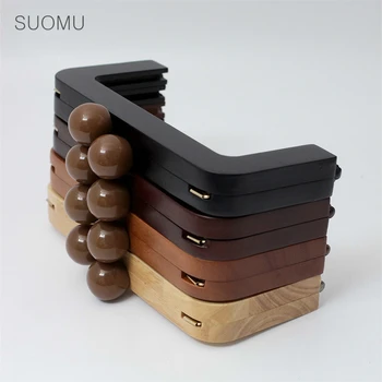 

20cm Angle Beads Acrylic Head Solid Wood Angle Wood Gold Strong Wood Purse Frame Arc Handcraft Retro Kiss Lock Purse Frame