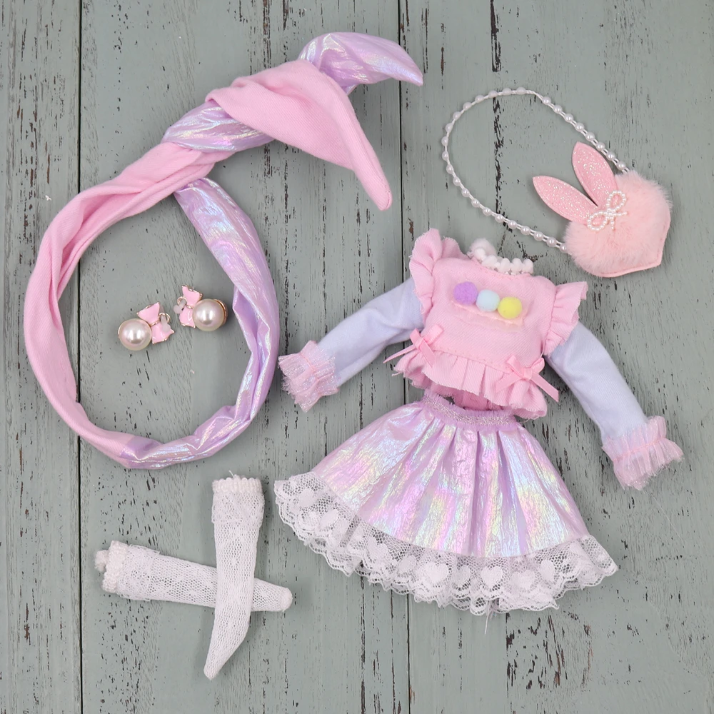 Одежда и юбка для куклы блайз повязка на голову серьги костюм 1/6 azone BJD ICY DBS |