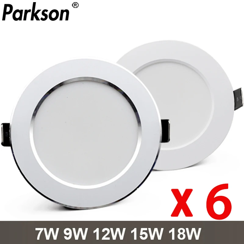 

6PCS LED Downligh AC220V-240V Waterproof LED Ceiling Lamp Recessed Round LED Spot Lighting Bedroom KitchenIndoor Lighting Bulb
