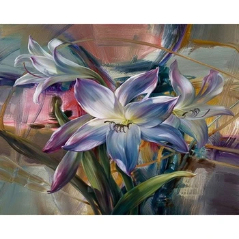 

GATYZTORY Zero Basis DIY Painting By Numbers HandPainted Oil Painting Flowers Picture Colouring Custom Photo Wall Decor