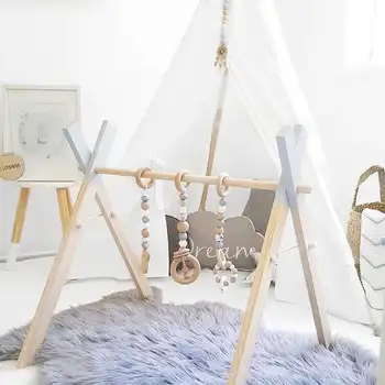 

Baby Wooden Play Gym Baby Foldable Activity Gym Frame Detachable Living Infants Bedroom Decor Early Educational Toys Photography