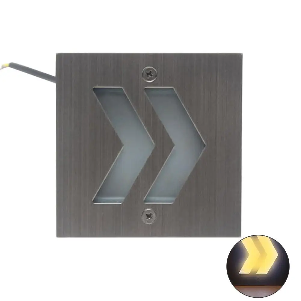Светодиодный светильник с квадратной лестницей из нержавеющей стали, устойчивый к коррозии, водонепроницаемый настенный светильник для шагов, коридора, прохода - Цвет: F