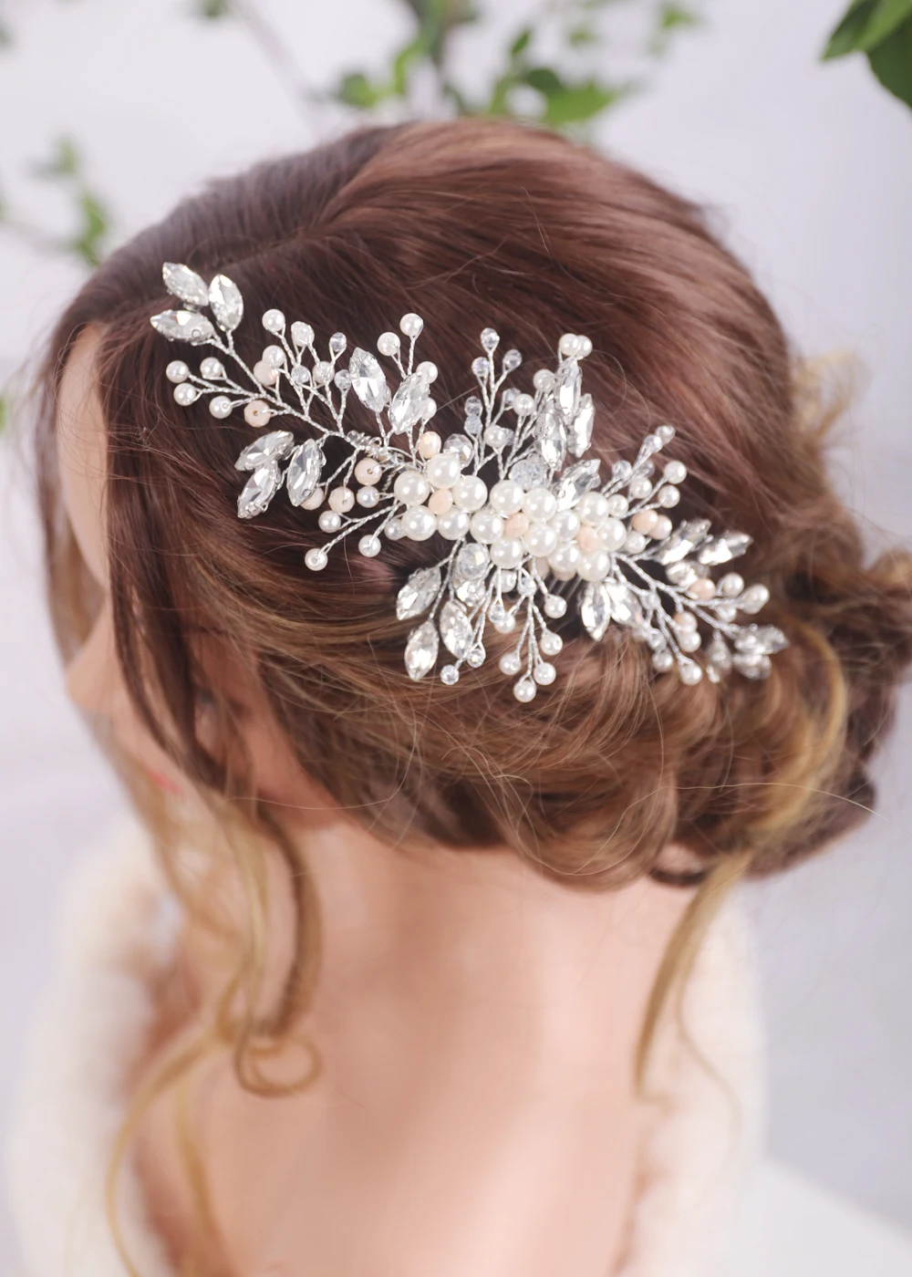 Серебряная Свадебная расческа стразы свадебные серебряные украшения для волос