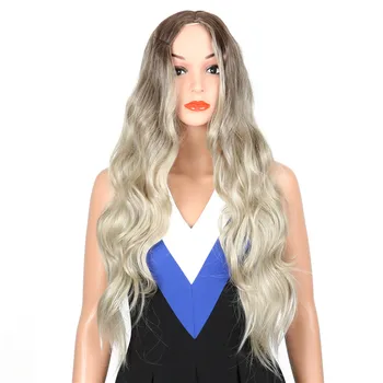 

Synthetic blonde Wig for women -straight Right Side Parting NONE Lace Heat Resistant Replacement Wig Full Machine Made 24 inch