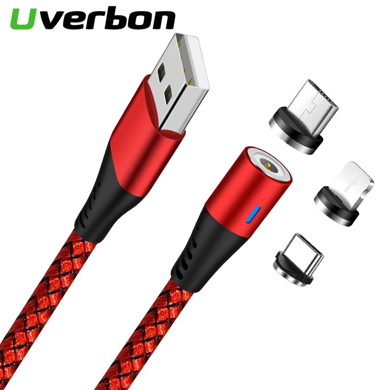 Магнитный Micro USB Type C кабель для быстрой зарядки 3 в 1 Круглый нейлоновый Быстрая