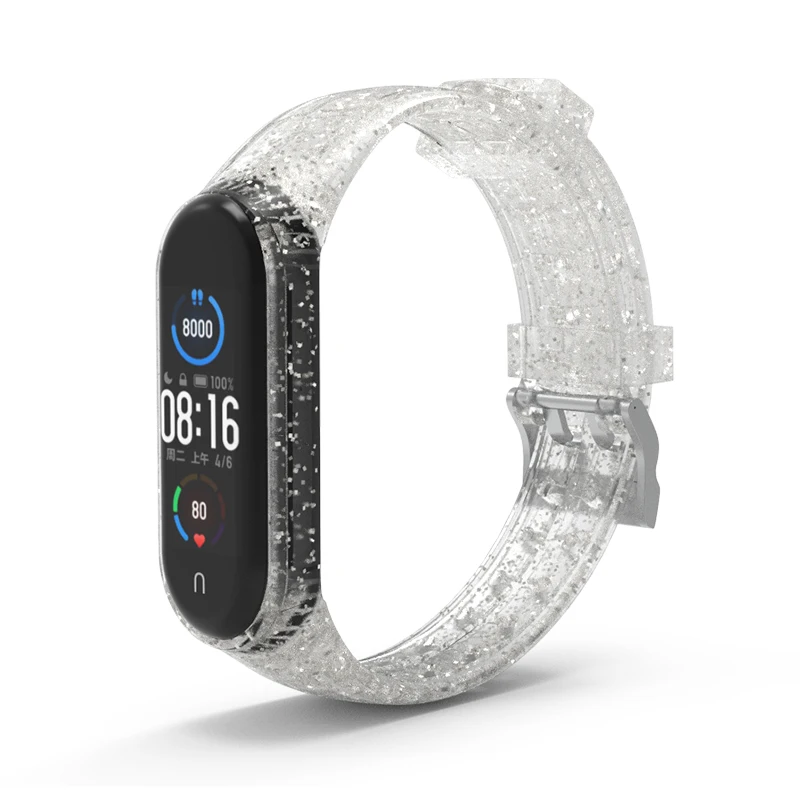 Ремешок Duoteng для часов Xiaomi Mi Band 6 видов цветов прозрачный силиконовый подходит Mi3