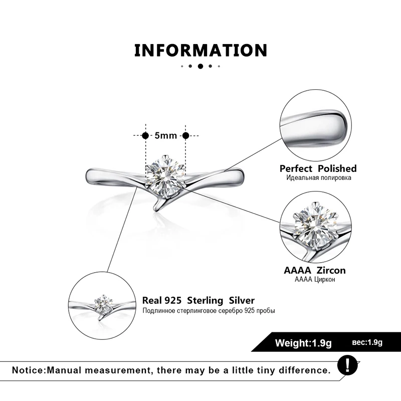 Effie Queen Trendy Female Engagement Rings with Big Crystal Stone AAAA Zircon 925 Silver Finger Ring Jewelry Party Gift BR192