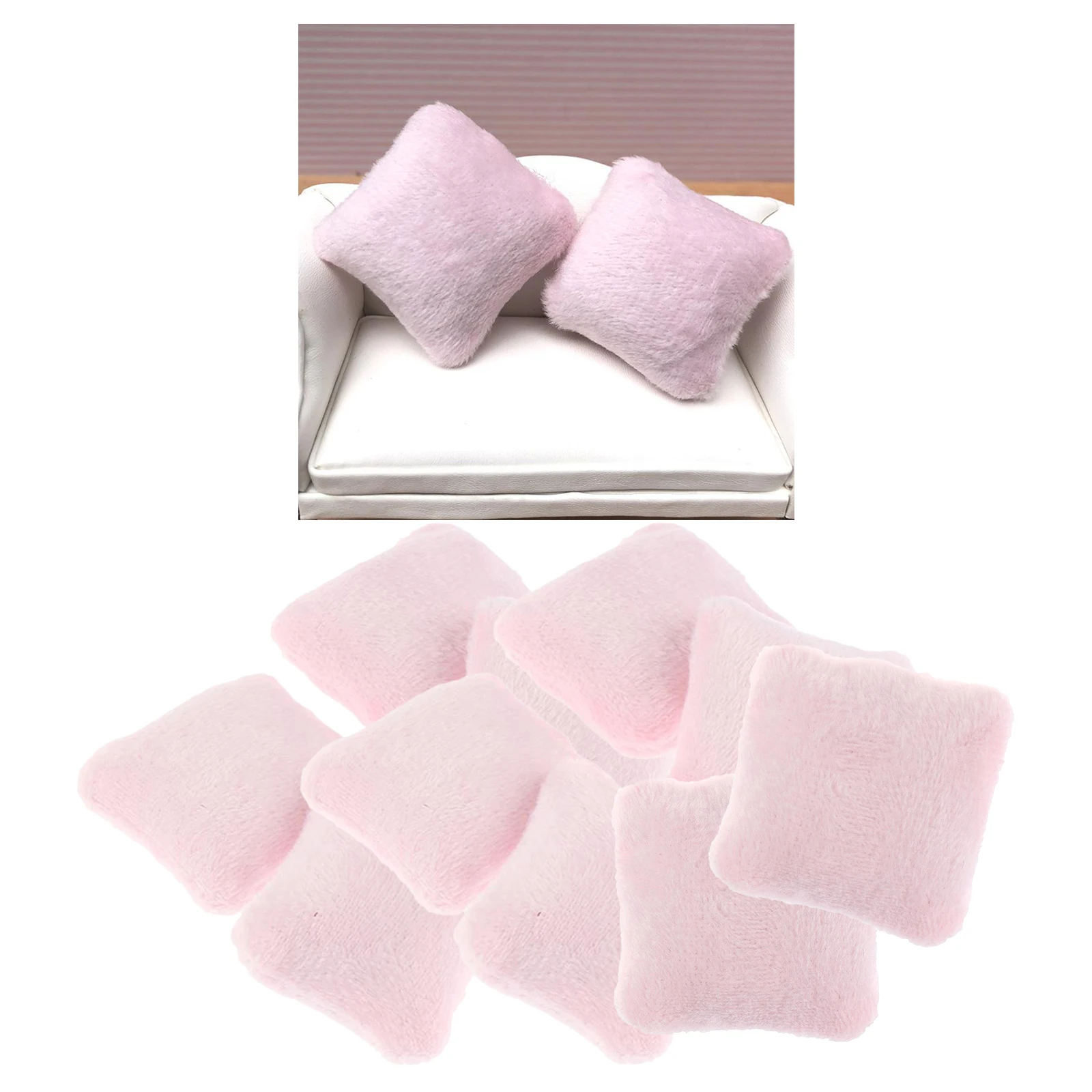 Mini Flannelette Pillow Cushions For Sofa 1/12 Dollhouse Miniature 4x4cm