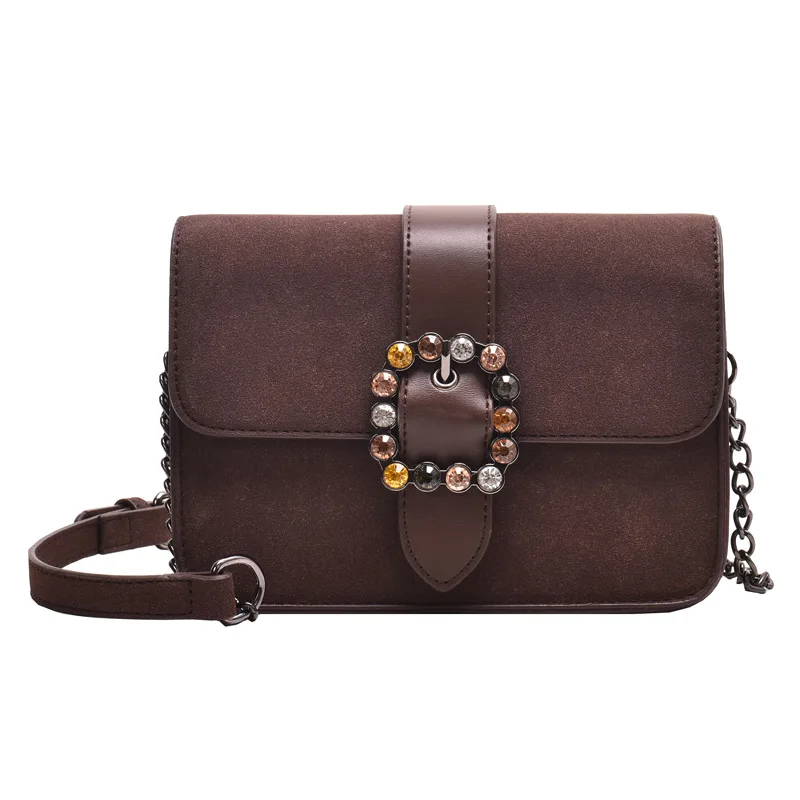 

New Arrival Bag Women's 2019 Autumn And Winter New Style France Non-mainstream Dull Polish Shoulder Bag Popular Textured Chain S