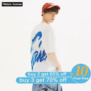 

Metersbonwe Couples T-shirt for Men Female 2020 Summer New Trend T-Shirt Casual Letter Printing Short Sleeve T-Shirt 631542