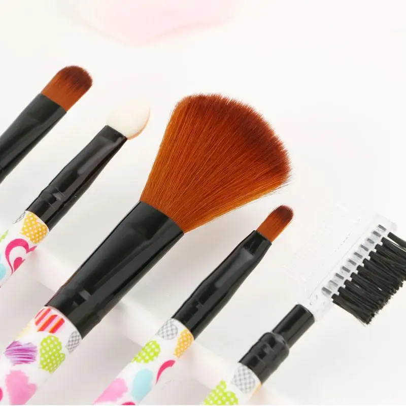 Allurement kou 5 набор кистей для макияжа Румяна Тени для век кисть для бровей Кисть для губ расческа для бровей инструмент для макияжа