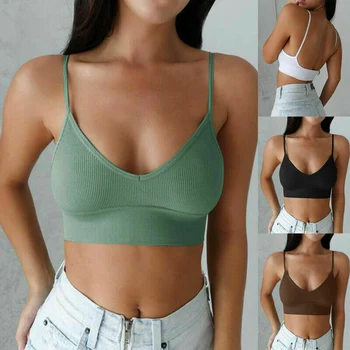

New Sexy U Back Vest Seamless Tube Top U-shaped Open Strap Chest Pad Sports Bra Comfort Stretch Shockproof Running Vest