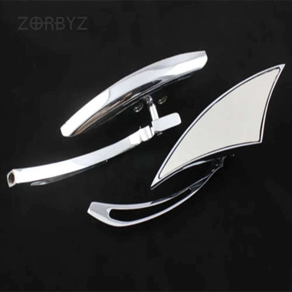 ZORBYZ мотоцикл 1 пара Хром треугольное зеркало заднего вида боковые зеркала подходят для Honda Yamaha Suzuki Kawasaki на заказ