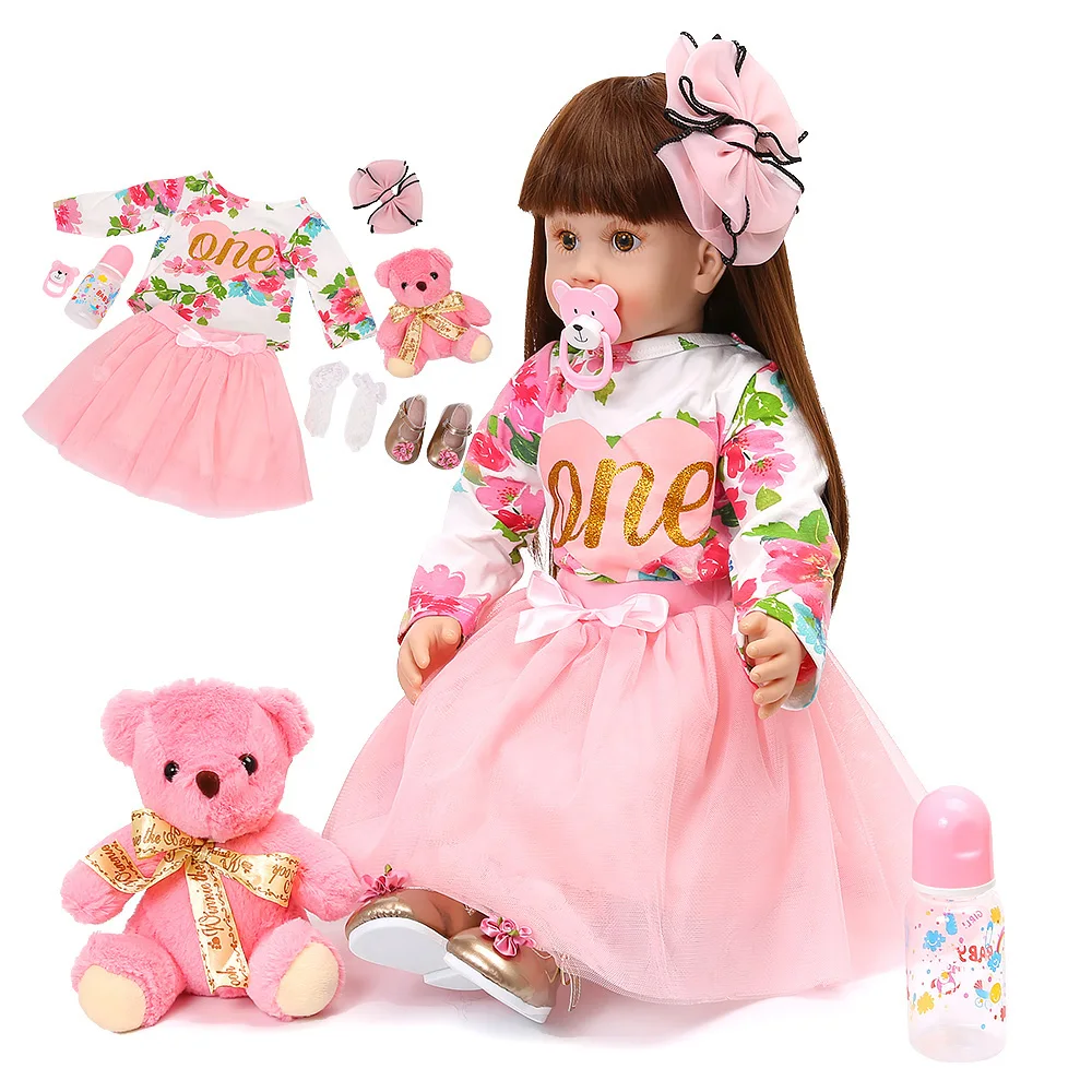 60 см кукла принцессы ручной работы Boneca Reborn baby girl Doll 24 дюймов мягкий винил Bebes Reborn Doll малыш подарок на день рождения кукла игрушка