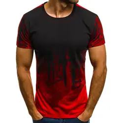2019 Новая мужская модная спортивная футболка с принтом для фитнеса, мужская летняя тонкая футболка с короткими рукавами