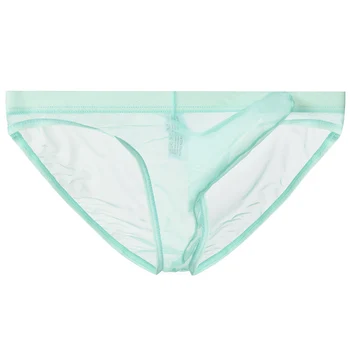 

Men's Sexy Briefs G-String T-Back Bikini Thin Elastic Thong Tangas Underwear Men's Transparent Elephant Nose Panties Mesh Gauze