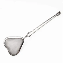 Ситечко для чая в форме сердца из нержавеющей стали, фильтр для чая с длинной ручкой, кухонные инструменты, многоразовые сетчатые чайные фильтры для заварки