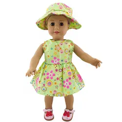 Американская девочка, 18 дюймов, американская кукольная одежда для девочек, платье в цветочек для куклы, импортные товары, Лидер продаж