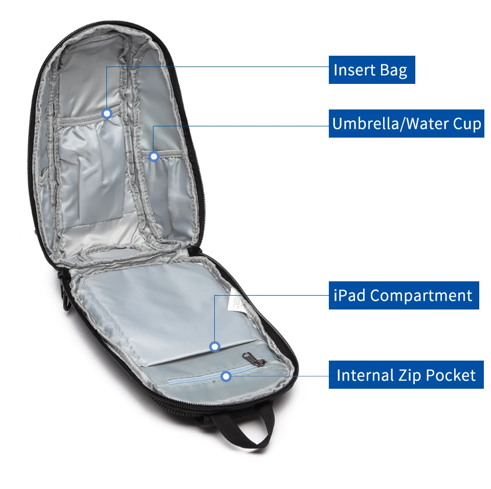 OZUKO Мужская модная сумка через плечо, оксфордская Водонепроницаемая нагрудная сумка, мужская сумка через плечо для 9," iPad, повседневная поясная сумка