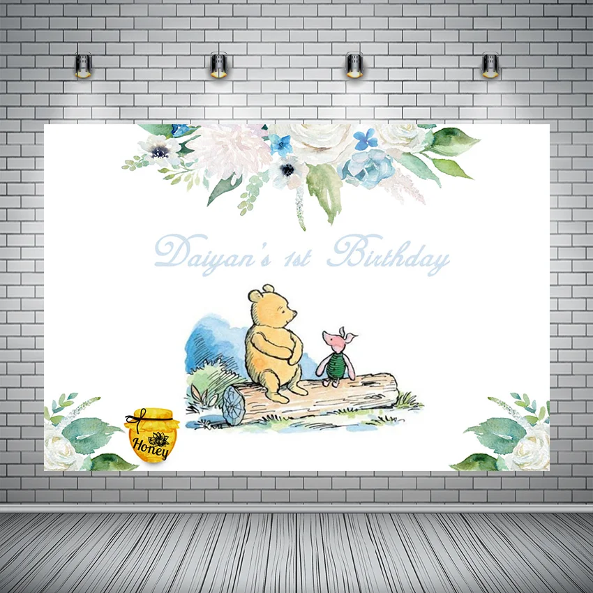 

Студия ручная роспись Hunny Bear Honey фотография фон на заказ День Рождения Вечеринка виниловый фото фон детская фотосъемка