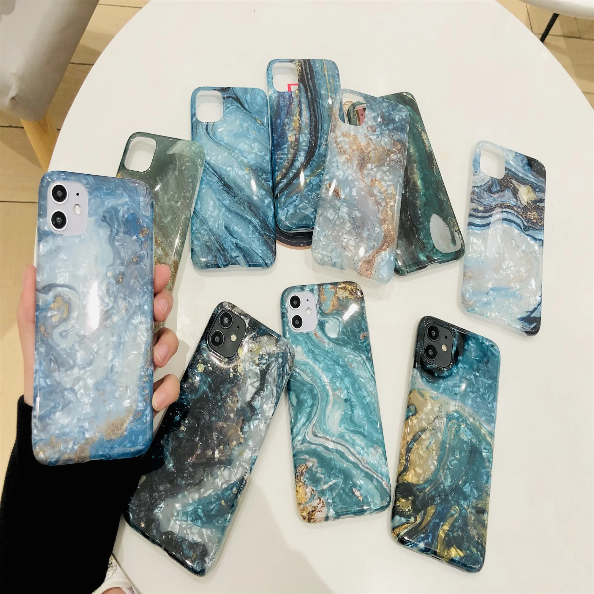 

Marble phone case For iphone 8 6s 6 7 8Plus X XS XR XsMAX 11Pro 11 11ProMAX SE2020 Smooth IMD soft silicone back cover