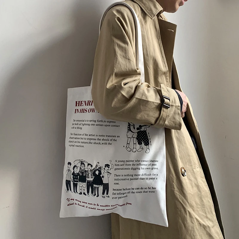 

Canvas Shopping Bags Women's Shoulder Bags Casual Handbags For Women 2019 Cloth Tote Student Books Female Foldable Eco beach bag