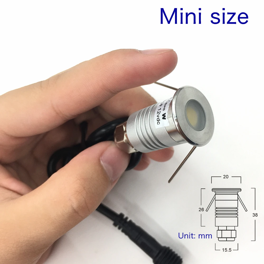Waterproof IP67 1W Mini LED Deck Floor Lights 12V Garden Underground Lamp Outdoor Stair Pathway Corridor Landscape Spot Lighting