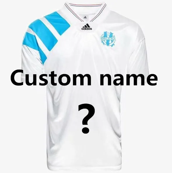 Maillot de foot om старый Марсель Ретро 1992 1993 Экстра Пайет боли олимпийка де Марсель футбол Джерси 92 93 - Цвет: 1993 Jersey