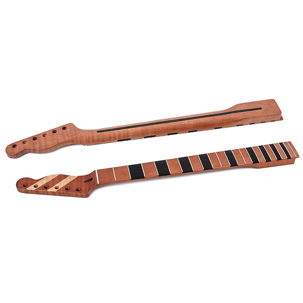 

Guitar Neck Maple Tiger Flame Natural Glossy 22 Fret Guitar Parts Replacement Guitar Neck for Musical Instrument