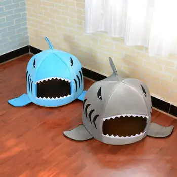 

Shark Shape Cat Little Dog Bed Lovable Pet Sleeping Indoor Medium Bed House Washable Kitten Small Pet Mat Bed Sofa Kennel J5X7