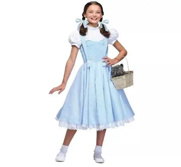 Костюм Дороти из фильма «Волшебник Изумрудного города» для девочек и женщин; маскарадный костюм Дороти; маскарадный костюм принцессы на Хэллоуин; праздничные платья