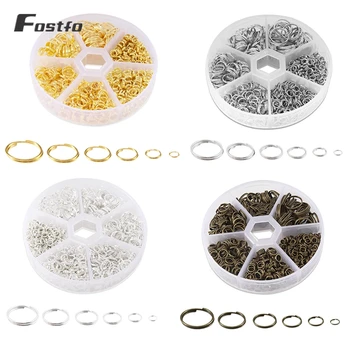 

Fostfo 1 Box Double Loops Jump Rring 4/5/6/8/10/12mm Round Open Split Rings Key Chain Bracelet Necklace Ring For Jewelry Making