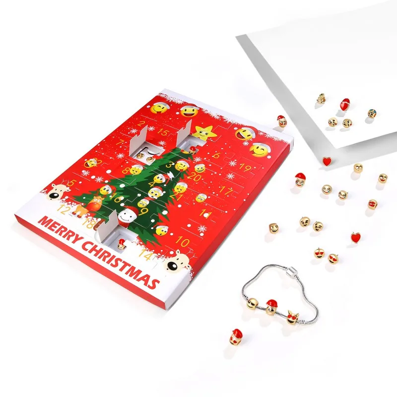 24 шт./компл. веселый рождественский Адвент-календарь подвески для DIY браслет ожерелье ювелирные изделия для детей женские подарочные аксессуары подарок