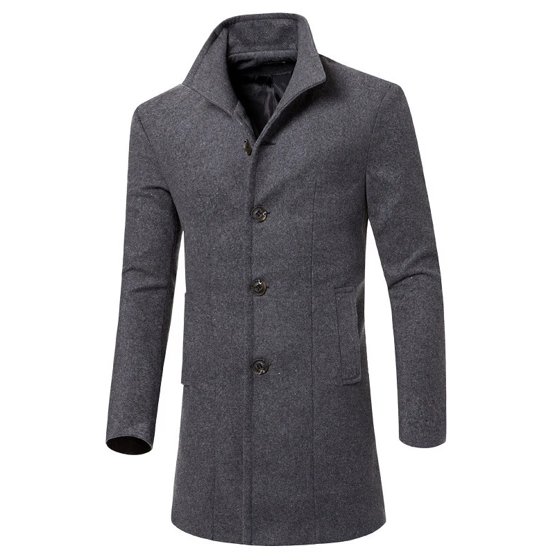 

MRMT 2024 Брендовое мужское шерстяное пальто, новая однотонная мужская шерстяная куртка с лацканами, длинная Мужская шерстяная Верхняя одежда для мужчин, ветровка