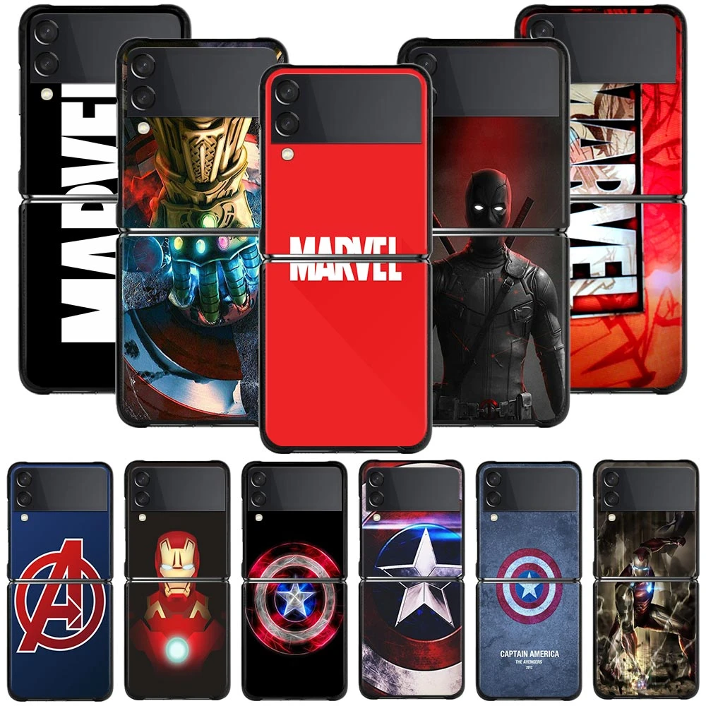 Marvel Avengers Comics Shockproof Hard PC Phone Case For Samsung Galaxy Zflip3 Zflip Z Flip3 Flip 3 5G Cover samsung galaxy flip3 case