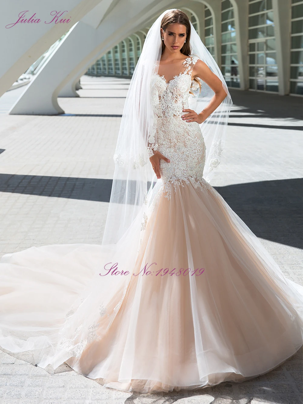 Julia Kui, красивые свадебные платья с вышивкой и аппликацией, с пуговицами сзади, без рукавов, свадебные платья, Vestidos De Novia