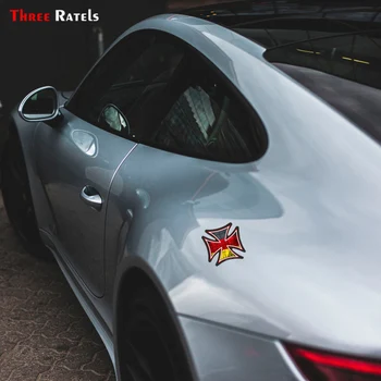 

Three Ratels FTC-1112 Iron Cross with Germany German Flag Motif External Vinyl Car Sticker Sticker for Car Motorcycle Bike