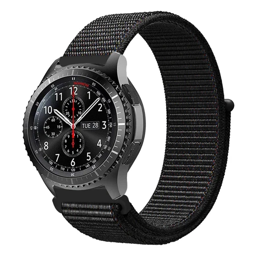 Шестерня S3 22 мм 20 мм ремешок для samsung Galaxy Watch 42 мм 46 мм полоса Frontier Классическая активная спортивная нейлоновая петля для samsung S3 S2 - Цвет ремешка: black